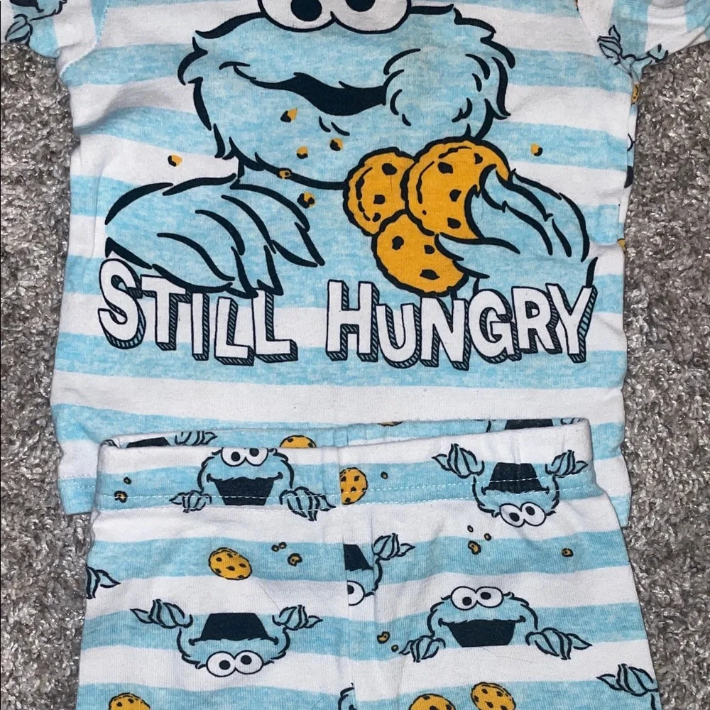 Sesame Street Cookie Monster Pajama Set Size 18 Montjs